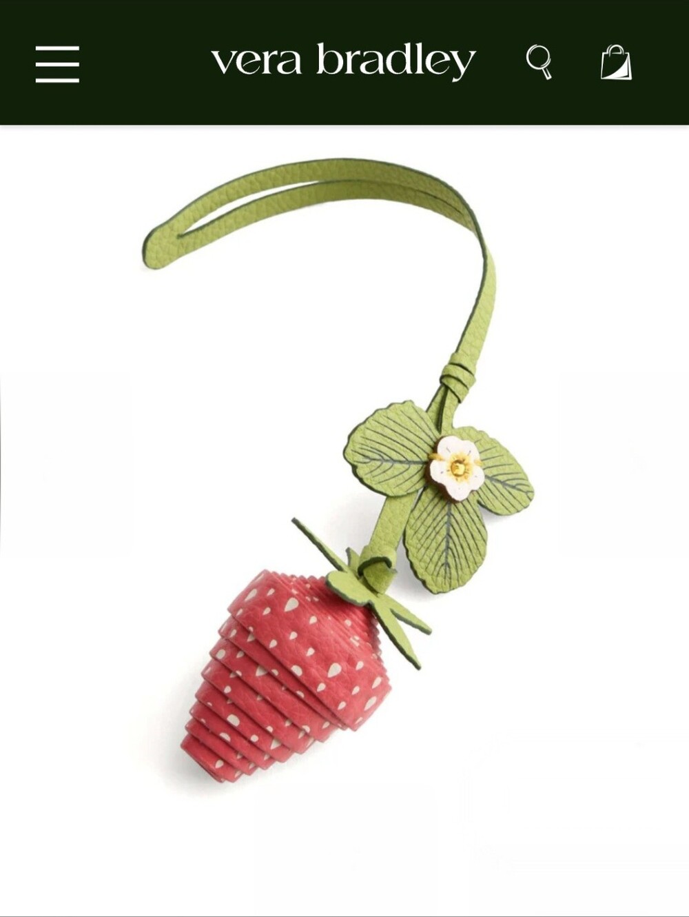 Vera Bradley Strawberry Bag Charm
